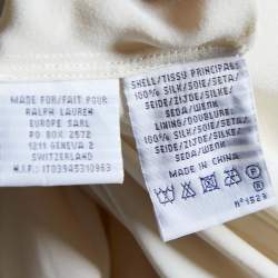 Pre Owned Ralph Lauren Off -White Pleated Silk Culottes S