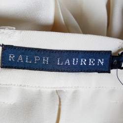 Pre Owned Ralph Lauren Off -White Pleated Silk Culottes S
