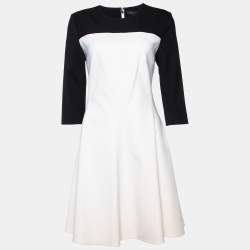 Ralph Lauren Monochrome Wool Cady Knee Length Dress M