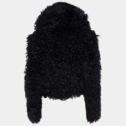 Pre Owned Ralph Lauren Black Shearling Cropped Jacket S