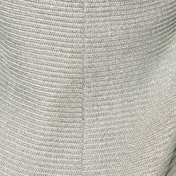 Pre Owned Ralph Lauren Silver Metallic Knit Circle Cardigan M