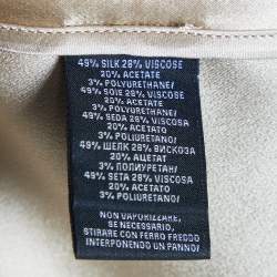 Pre Owned Ralph Lauren Beige Silk Satin Single Breasted Coat L