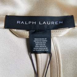Pre Owned Ralph Lauren Beige Silk Satin Single Breasted Coat L