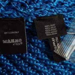 Pre Owned Ralph Lauren Blue Silk Crochet Easy Tank Top M