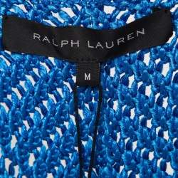 Pre Owned Ralph Lauren Blue Silk Crochet Easy Tank Top M