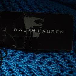 Pre Owned Ralph Lauren Blue Silk Crochet Easy Tank Top M