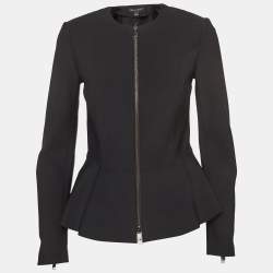 Pre Owned Ralph Lauren Black Synthetic Zip Front Jacket S