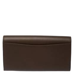 Pre Owned Ralph Lauren Dark Beige Soft Leather Ricky Continental Wallet
