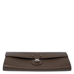 Pre Owned Ralph Lauren Dark Beige Soft Leather Ricky Continental Wallet