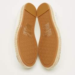 مملوكة مسبقًا حذاء فلات اسبادريل رالف لورين كاميرين ايليت جلد أبيض مقاس 37