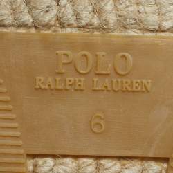 مملوكة مسبقًا حذاء فلات إسبادريل بولو رالف لورين قماش أزرق/أبيض مقاس 36.5 gingham