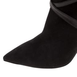 Pre Owned Ralph Lauren Black Suede Buckle Detail Ankle Boots Size 39