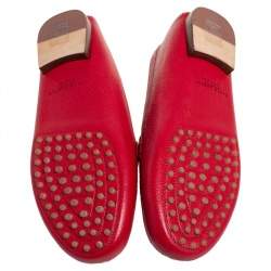 Pre Owned Ralph Lauren Red Leather Penny Slip On Loafers Size 39