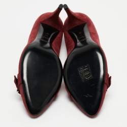 Pre Owned Ralph Lauren Burgundy Suede Pointed Toe Pumps Size 39