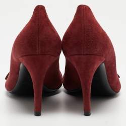 Pre Owned Ralph Lauren Burgundy Suede Pointed Toe Pumps Size 39