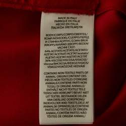 Pre Owned Ralph Lauren Purple Label Red Satin Wide-Leg Trousers S