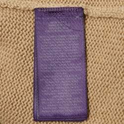Pre Owned Ralph Lauren Purple Label Beige Teddy Applique Cashmere Sweater S