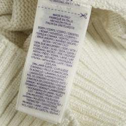Pre Owned Polo Ralph Lauren Ivory Suede Teddy Applique Knit Sweater XS