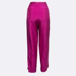 Pre Owned Ralph Lauren Purple Label Pink Silk Belted Trousers M