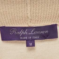 Pre Owned Ralph Lauren Purple Label Beige Cashmere Knit Sweater M