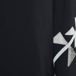 Pre Owned Ralph Lauren Purple Label Black Embroidered Crepe Cape Blouse S