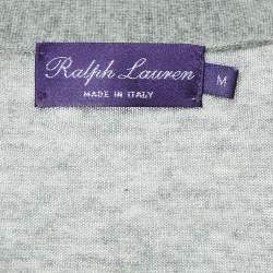 Ralph Lauren Purple Label Grey Cashmere Button Front Cardigan M