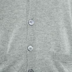 Ralph Lauren Purple Label Grey Cashmere Button Front Cardigan M