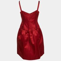 Ralph Lauren Purple Label Red Satin Silk Short Sleeveless Dress M