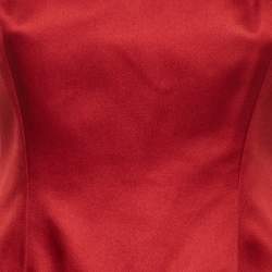 Ralph Lauren Purple Label Red Satin Silk Short Sleeveless Dress M