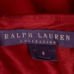 Ralph Lauren Purple Label Red Satin Silk Short Sleeveless Dress M