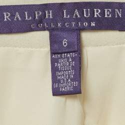 Ralph Lauren Purple Label Off-White Silk Blend Pleated Culottes M
