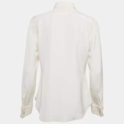 Ralph Lauren Purple Label Off-White Silk Button Front Shirt M