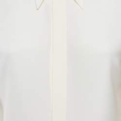 Ralph Lauren Purple Label Off-White Silk Button Front Shirt M