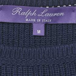 Ralph Lauren Purple Label Navy Blue Silk Knit Jumper M