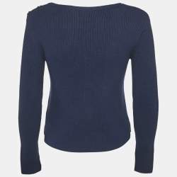 Ralph Lauren Purple Label Navy Blue Silk Knit Jumper M