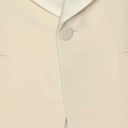 Ralph Lauren Purple Label Beige Silk Single Breasted Tuxedo Blazer S