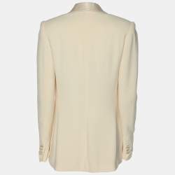 Ralph Lauren Purple Label Beige Silk Single Breasted Tuxedo Blazer S