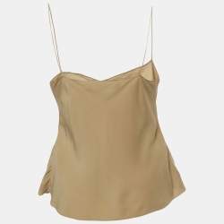 Pre Owned Ralph Lauren Purple Label Sage Green Silk Spaghetti Strap Top M