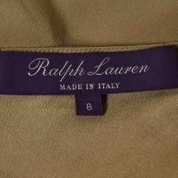 Pre Owned Ralph Lauren Purple Label Sage Green Silk Spaghetti Strap Top M