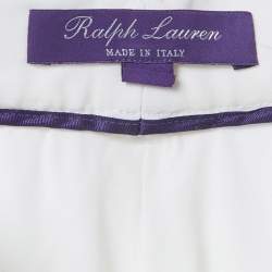 Pre Owned Ralph Lauren Purple Label White Silk Tailored Formal Trousers S  