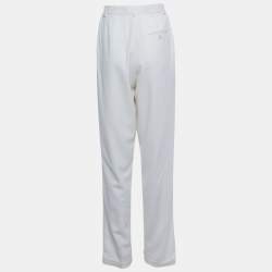 Pre Owned Ralph Lauren Purple Label White Silk Tailored Formal Trousers S  