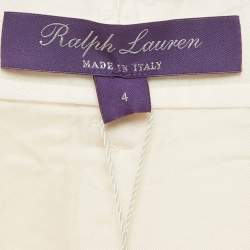 Pre Owned Ralph Lauren Purple Label Beige Silk Formal Trousers S