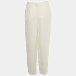 Pre Owned Ralph Lauren Purple Label Beige Silk Formal Trousers S