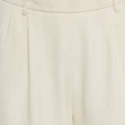Pre Owned Ralph Lauren Purple Label Beige Silk Formal Trousers S