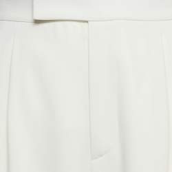 Pre Owned Ralph Lauren Purple Label White Crepe Side Stripe Trousers S