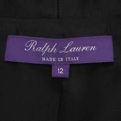 Pre Owned Ralph Lauren Purple Label Black Wool Single Breasted Tuxedo Jacket L