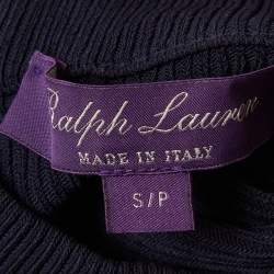 مملوكة مسبقًا فستان قصير تريكو مضلع كحلي من رالف لورين بيربل لابيل مقاس صغير