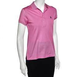 Ralph Lauren Pink Cotton Pique Short Sleeve Polo T-Shirt S
