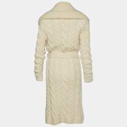 Pre Owned Ralph Lauren Collection Cream Cashmere Belt Front Cardigan S