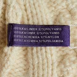 Pre Owned Ralph Lauren Collection Cream Cashmere Belt Front Cardigan S